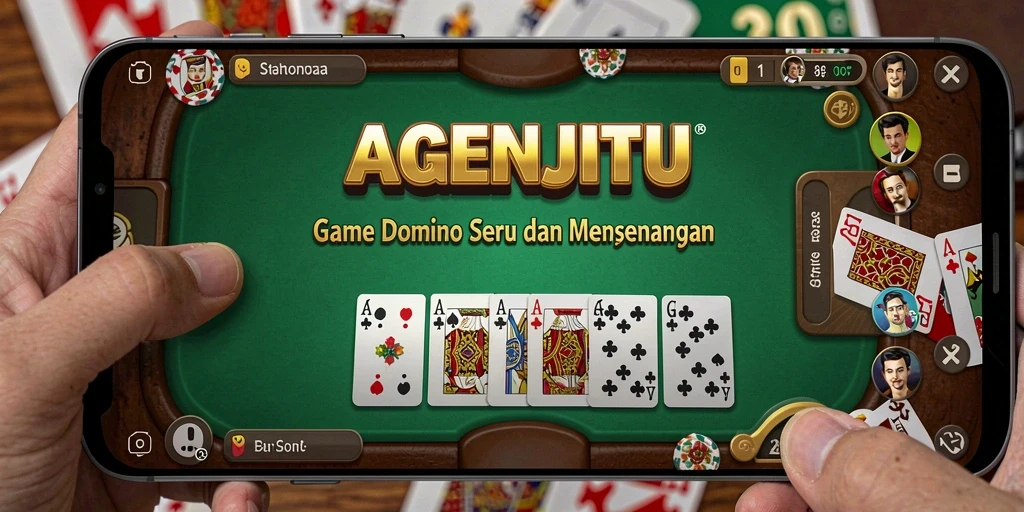 Tampilan menarik dari gameplay Domino di AGENJITU.