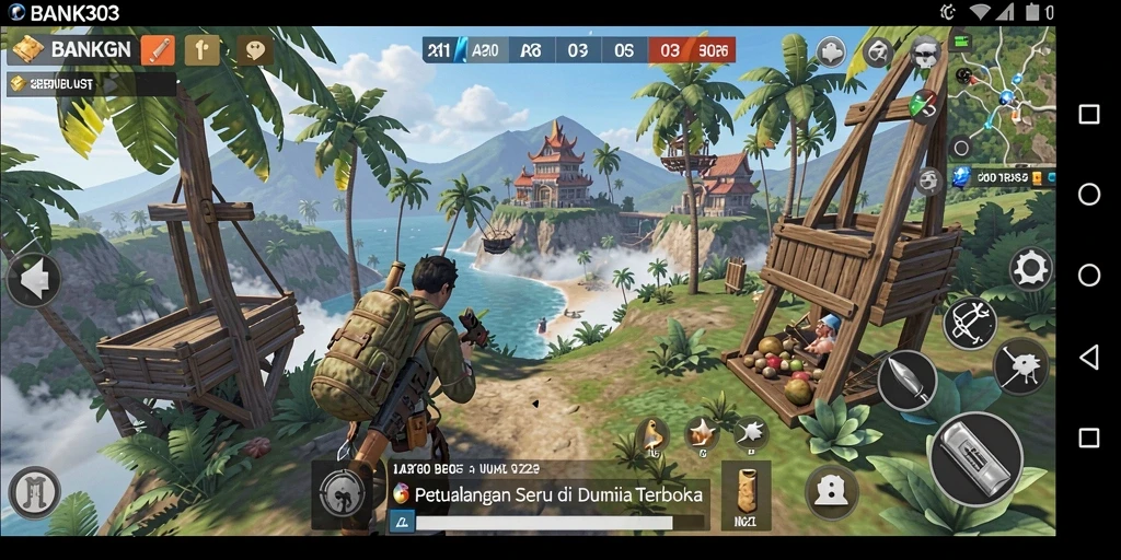 Tangkapan layar menunjukkan gameplay eksplorasi yang mendalam di BANK303.