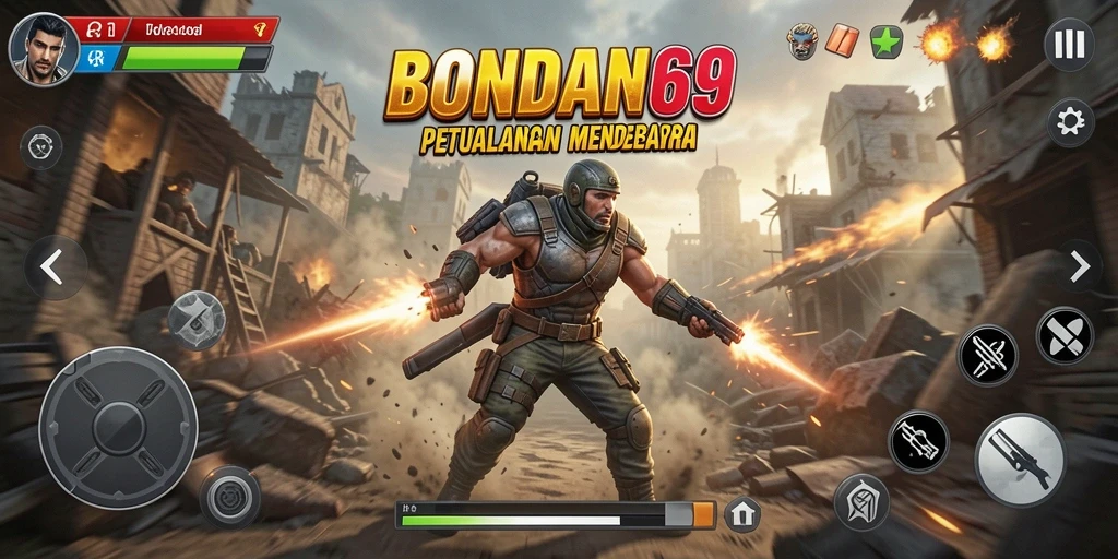 Tampilan gameplay seru dari BONDAN69 saat karakter bertarung.
