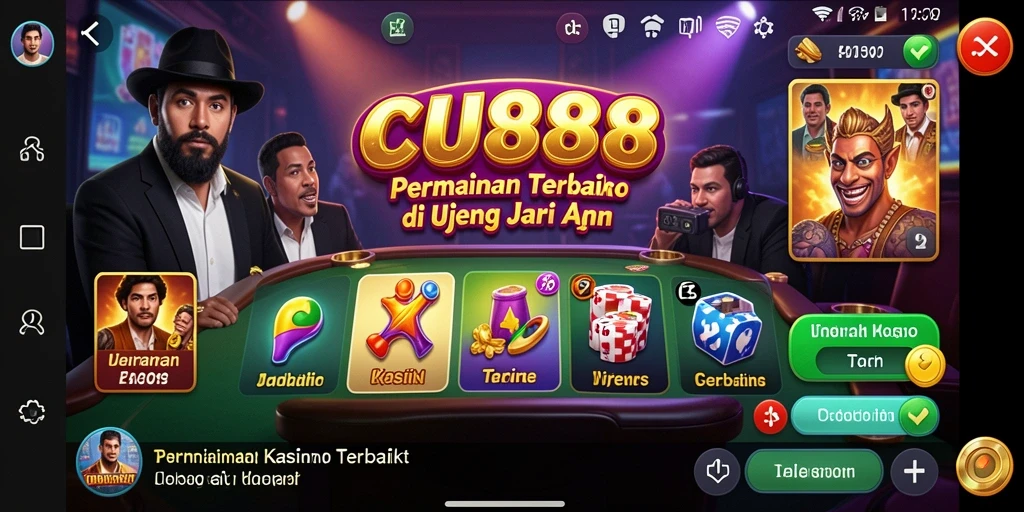 Tampilan menarik dari gameplay Kasino di CU888.