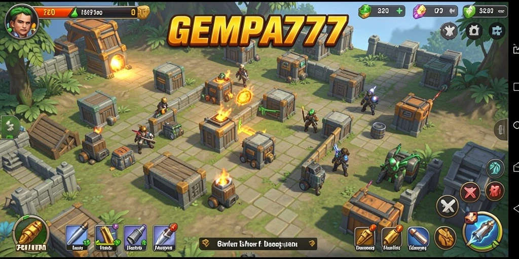 Tampilan apik dari gameplay GEMPA777 dalam aksi Tower Defense.