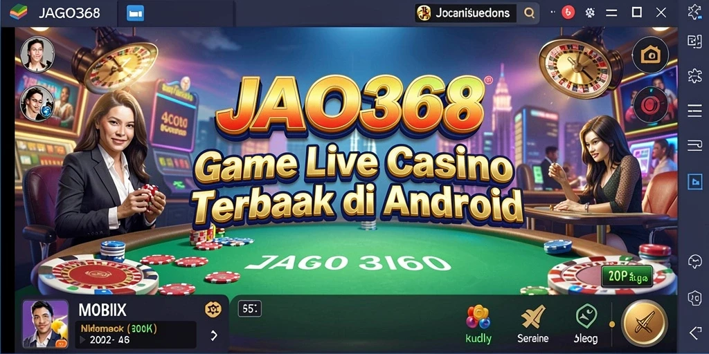 Screenshot utama JAGO368 menampilkan gameplay Live Casino yang mendebarkan.