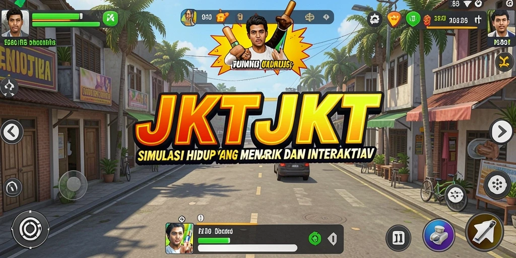 Gameplay menarik dalam JKTJKT menampilkan berbagai aktivitas simulasi.