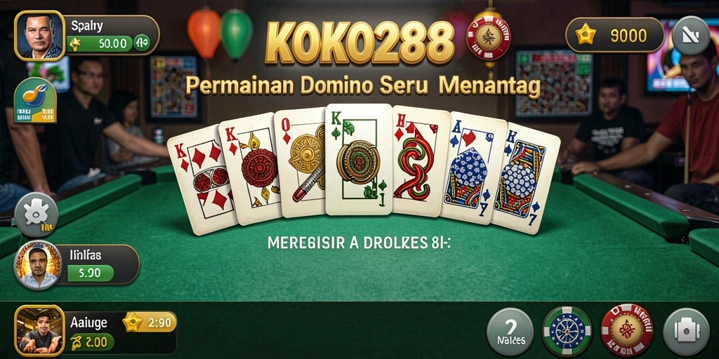 Screenshot gameplay KOKO288 menampilkan suasana bermain Domino yang seru.