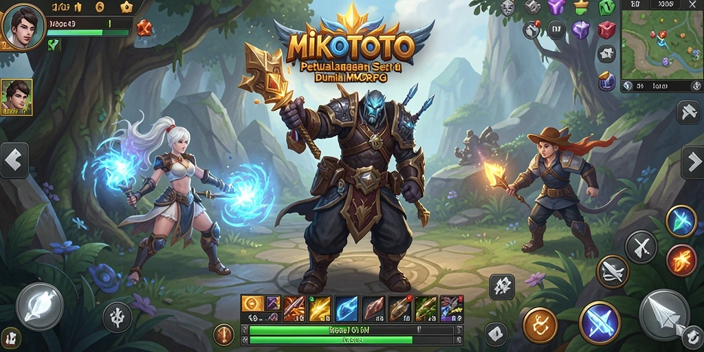 Screenshot gameplay MIKOTOTO dengan karakter beraksi di dunia fantasi.
