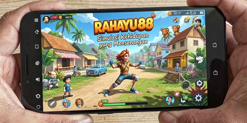 Tampilan utama gameplay RAHAYU88 dengan interaksi karakter yang imersif.