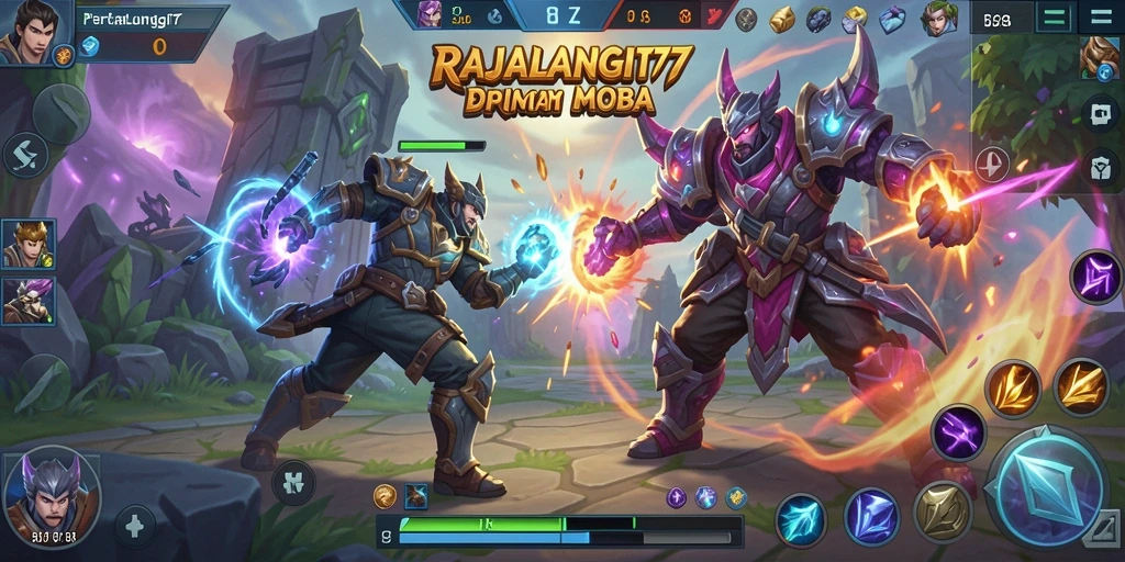 Gameplay seru RAJALANGIT77 dalam pertempuran tim yang epik.