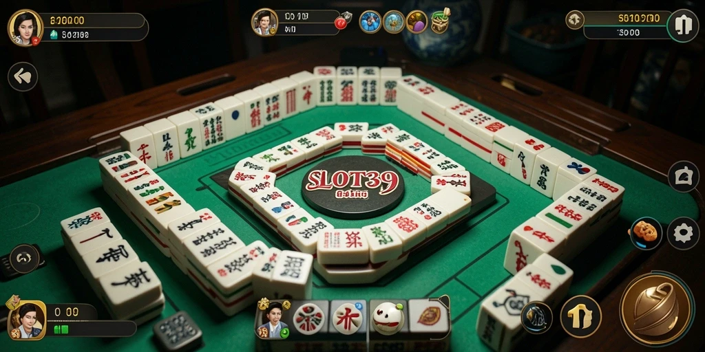 Tampilan gameplay SLOT39 dengan berbagai tantangan Mahjong.