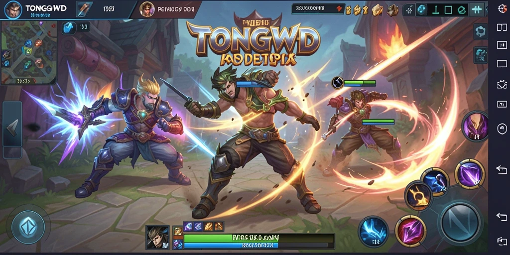 Screenshot gameplay epik dalam pertarungan MOBA di TONGWD.