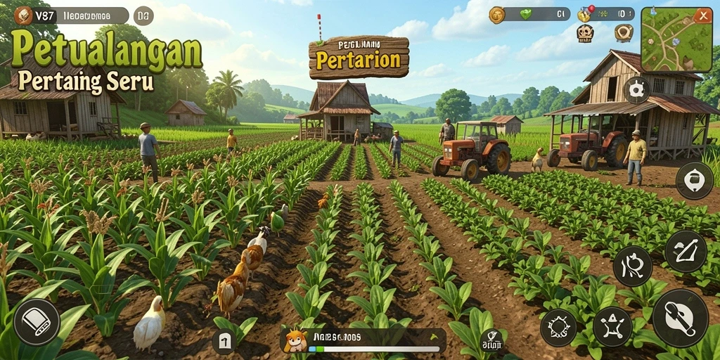Gameplay <strong>V87</strong> yang mendebarkan dan interaktif di bidang pertanian.