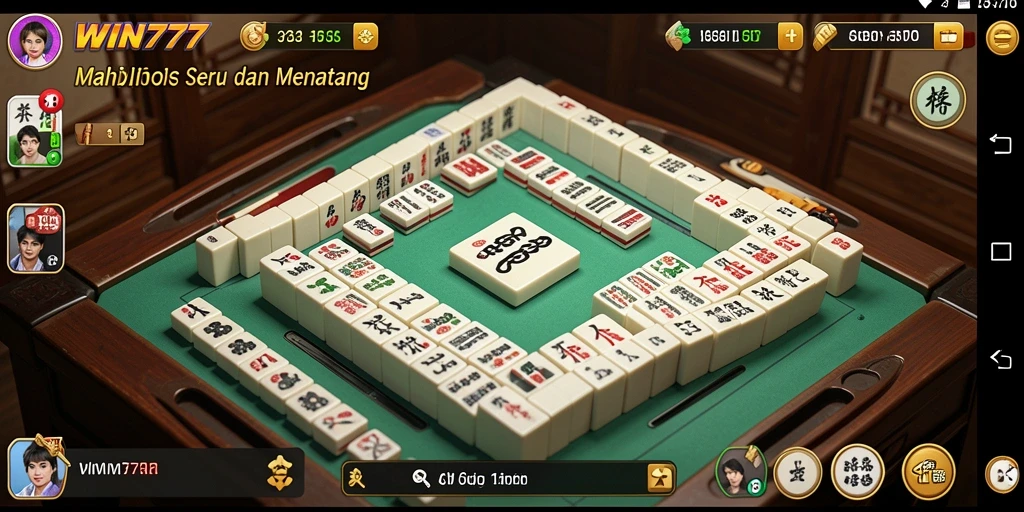 Screenshot gameplay Mahjong di WIN777 yang menarik dan seru.