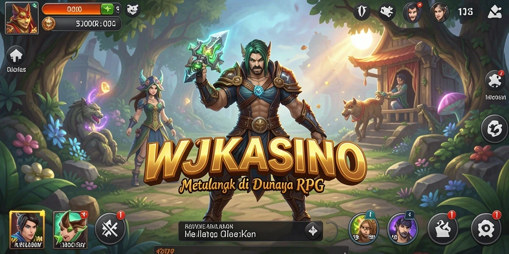 Screenshot WJKASINO menampilkan aksi pertempuran RPG yang menegangkan.